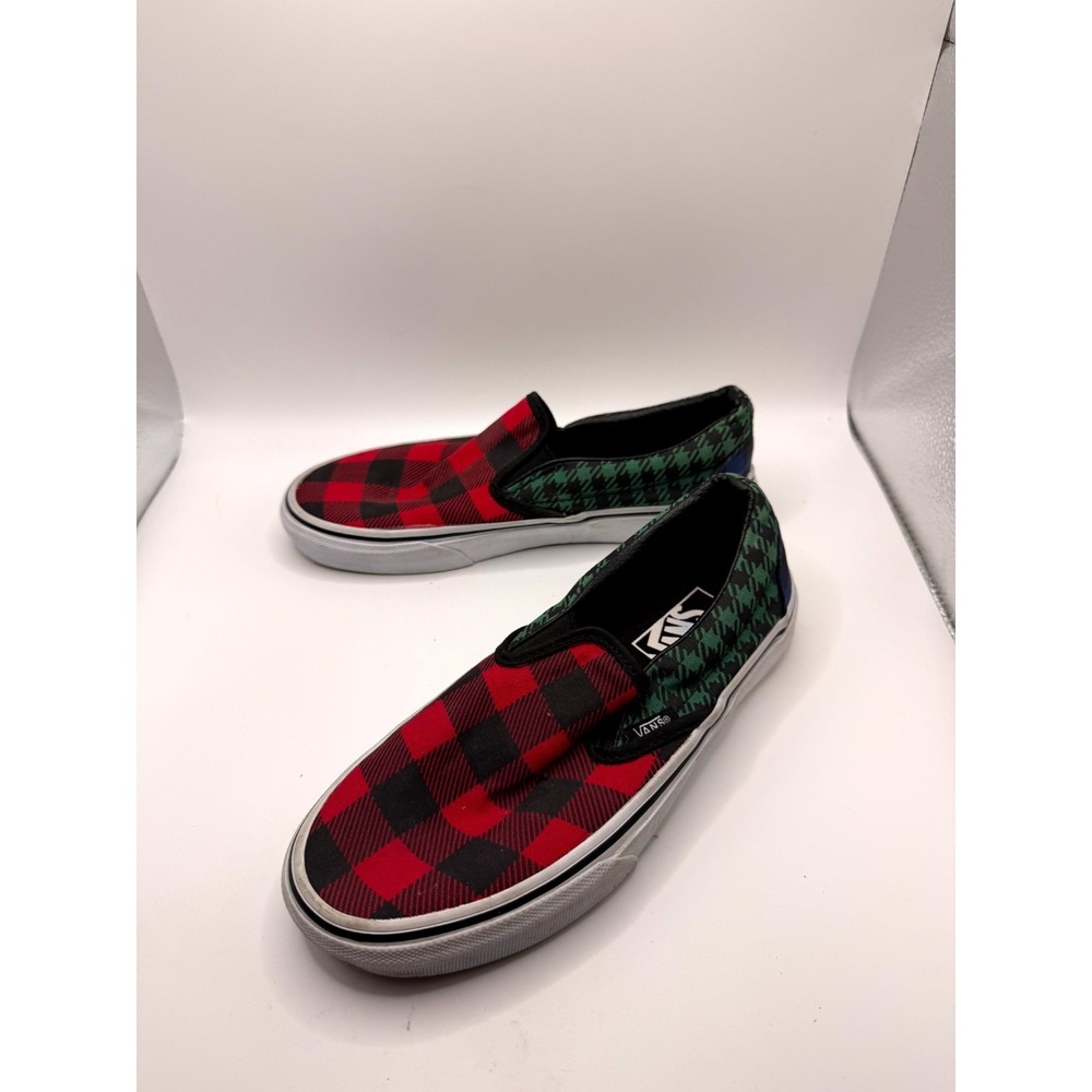 Vans Classic Slip-On What The Buffalo Womens 5.5 Sneaker Multi Plaid Skate Shoes